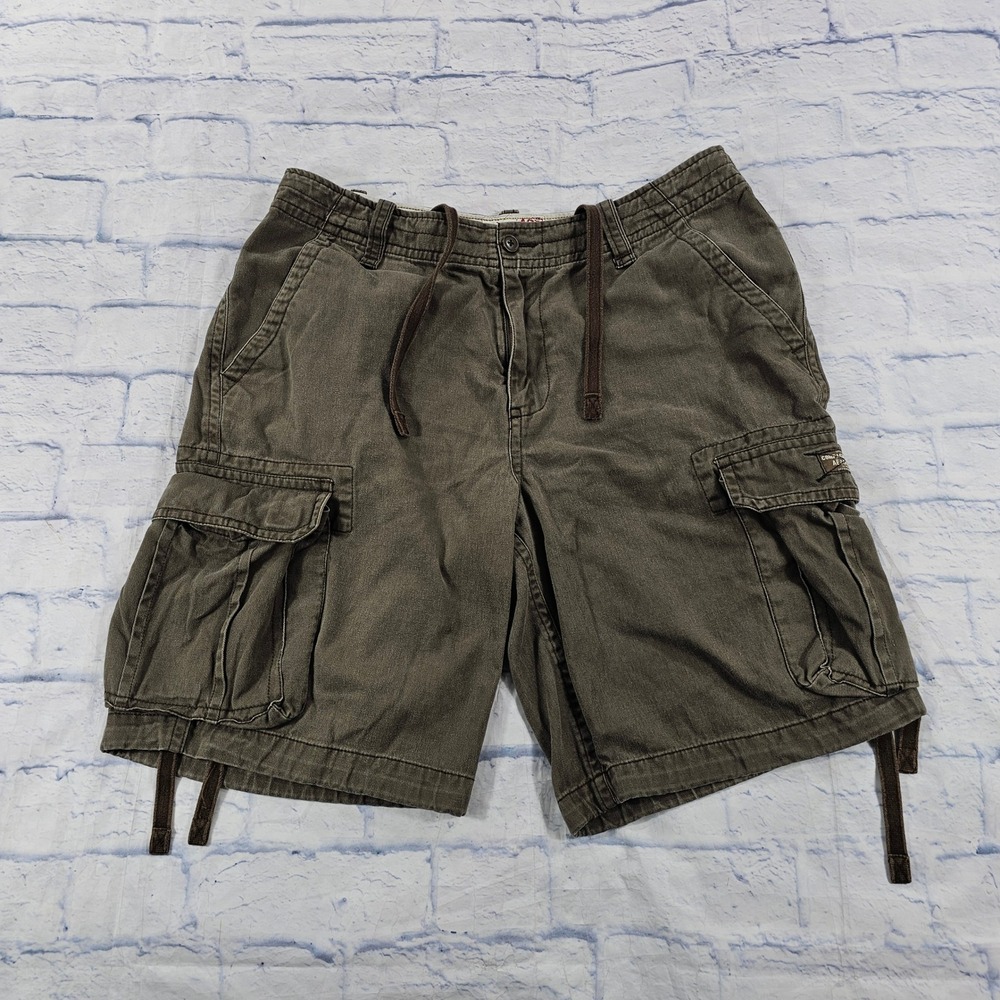Aeropostale Cargo Shorts MENS 36 Olive Green Military Utility Gorpcore